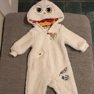 Cozy White Owl-Themed Kids One Piece